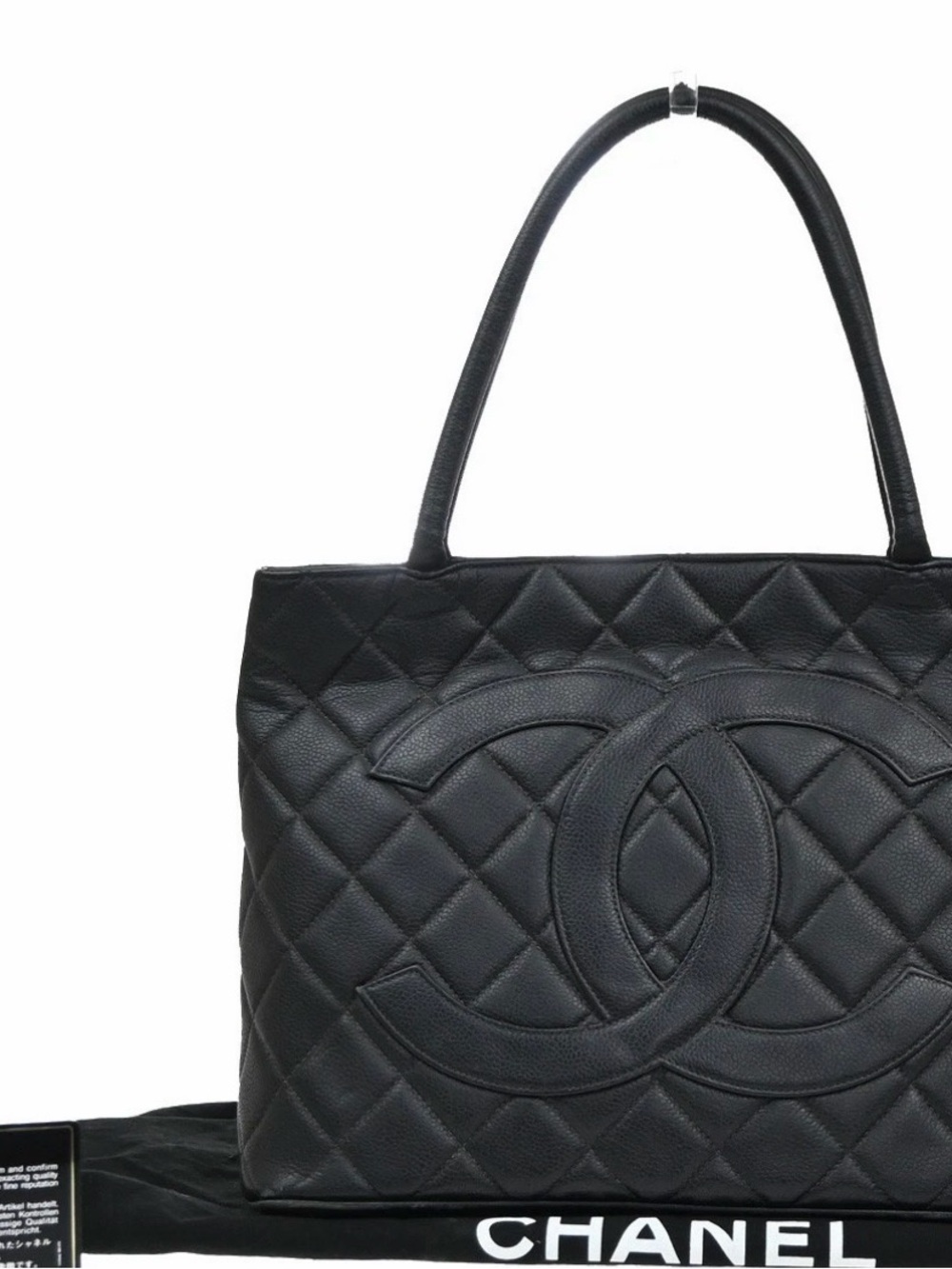 CHANEL Medallion CC Matelassé Calfskin Tote Bag-Black w/Dustbag and Card